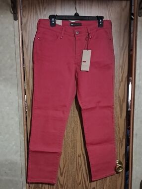 Levi's Women's Red Mid Rise Ankle Skinny Jeans Sz 10
